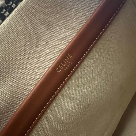 Celine Black and White Small Tote with Textured Design - Picture 10 of 13